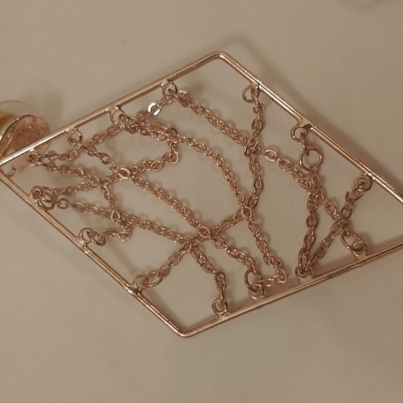 Gold Dangle Earrings - Picture 3 of 3